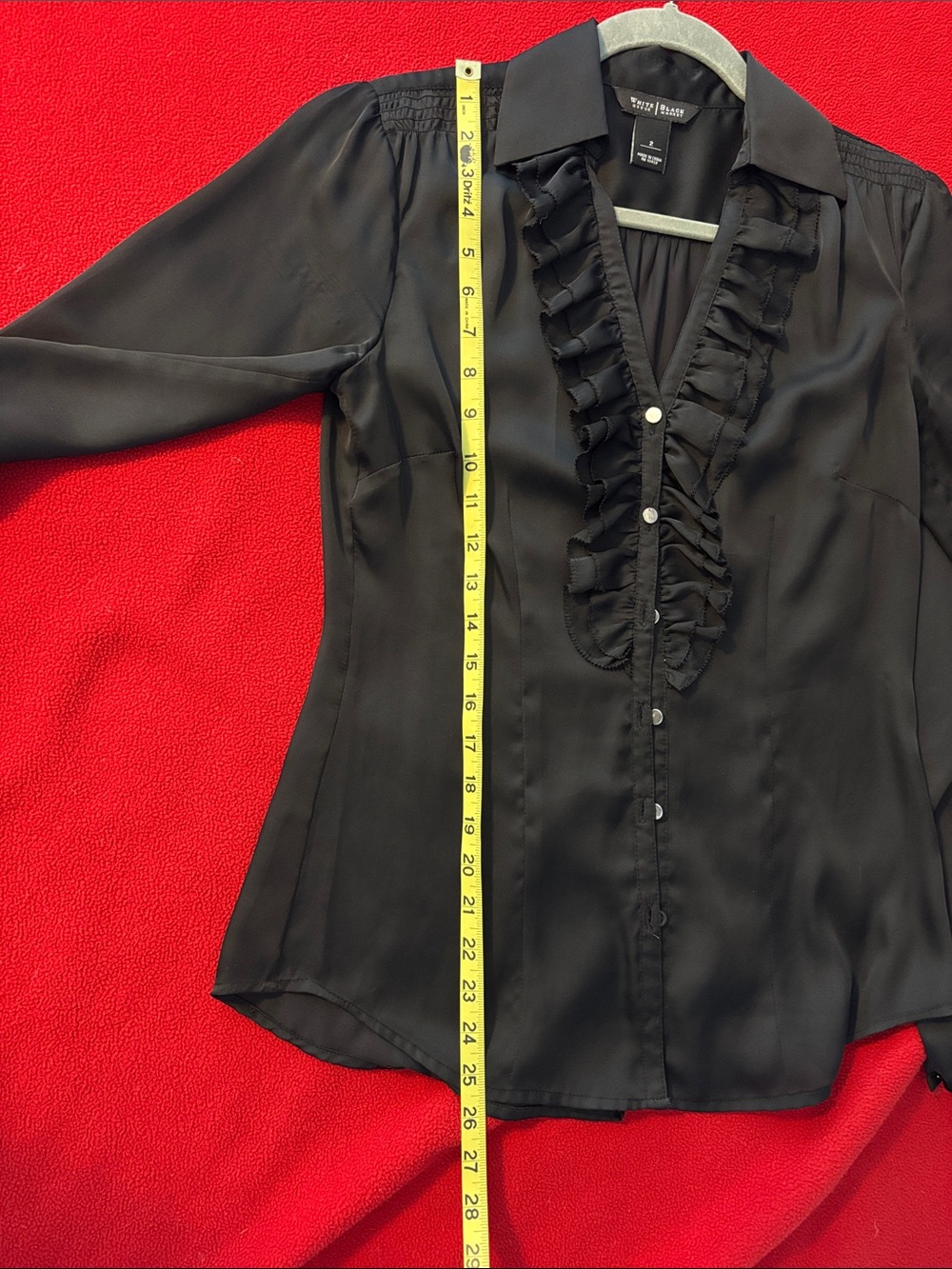 WHBM Sheer Ruffled Front Blouse - Picture 8 of 8